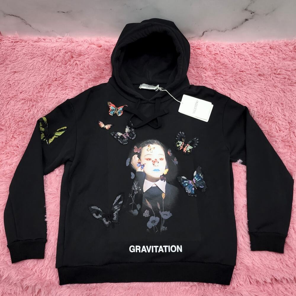 Valentino X Izumi Miyazaki 'Gravitation' Butterfly Hoodie Black | MSRP $2890